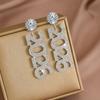 Elegant Design 2026 Earrings Vintage Aesthetic Sophisticated Style Long Drop Earrings Shiny Rhinestone Digital Pattern