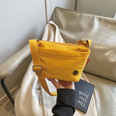 Lightweight and Simple Multi-layer Nylon Cloth Mobile Phone Small Bag Women's Lazy Style Canvas Bag Single Shoulder Messenger Bag