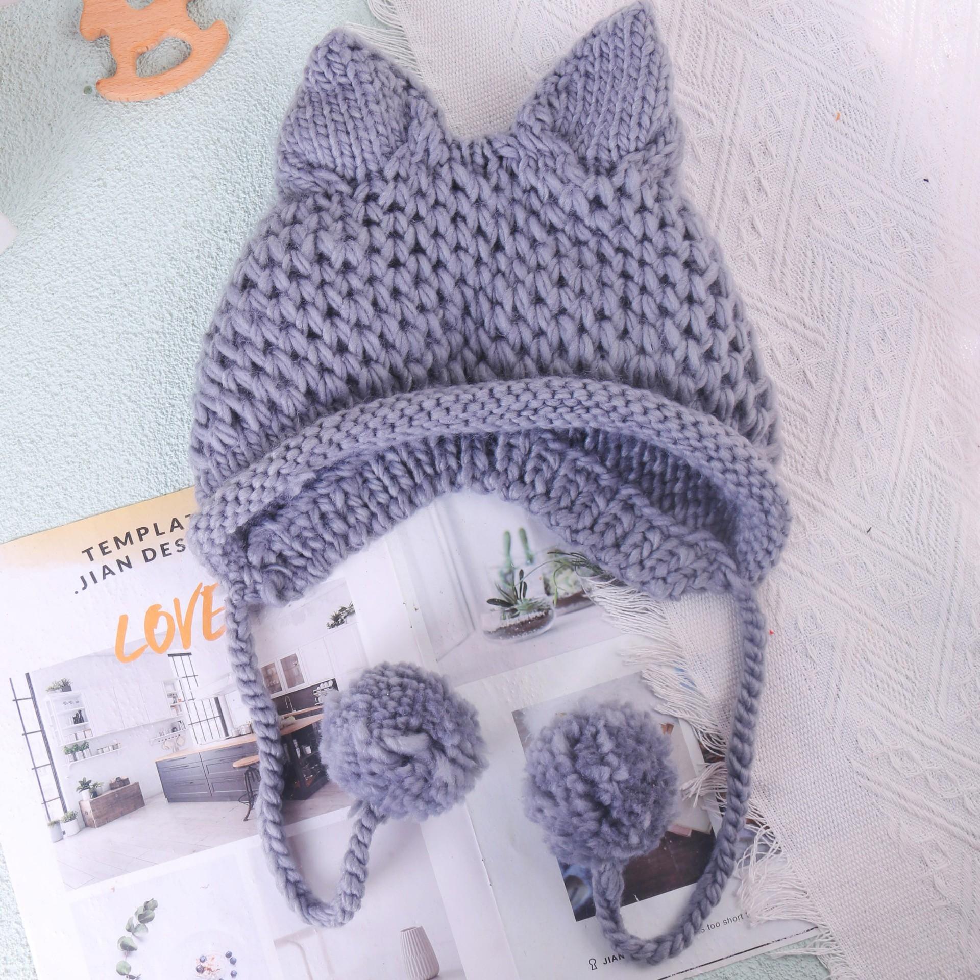 

Взрослая мужская и женская вязаная шапка Маскарадная свирепая мультяшная вязаная теплая шерстяная шапка для защиты ушей 57-59cm