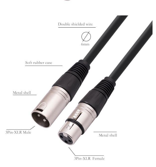 1m 1.8m 3meter 5m 3pin xlr Male To Female extend Cable Audio Output and Input Apply To KTV Microphone 3 core XLR Connection cord