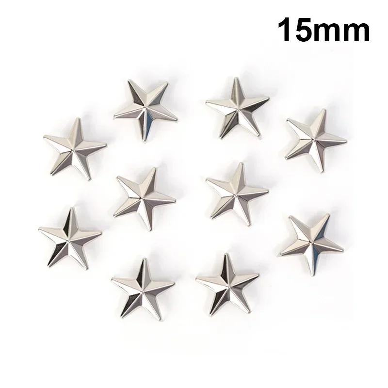 10-200 Stück Metall Stern Rock Punk Nieten Silber DIY Kleidung Schuhe Taschen Nieten Spikes Nähknöpfe Lederdekorationen 7/10/15/20mm