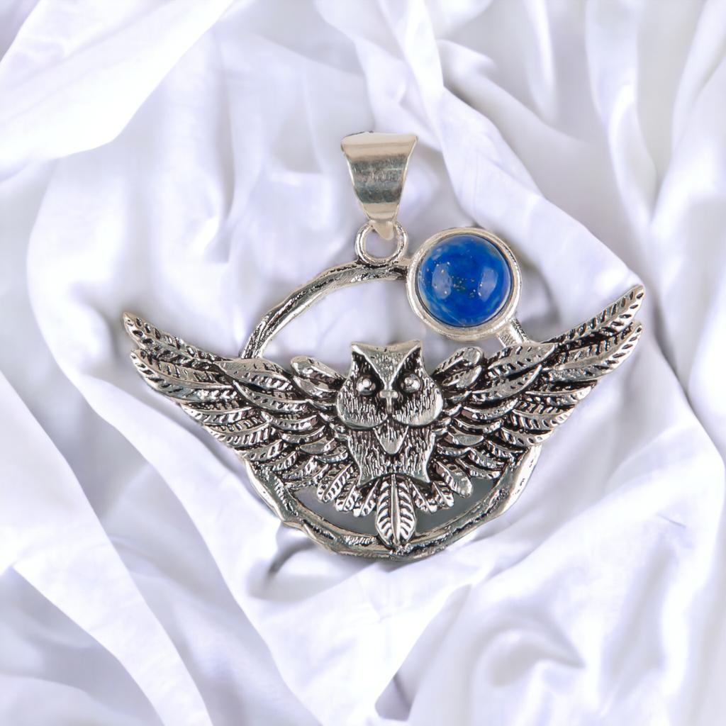 Natural Gemstone 925 Solid Silver Designer Jewelry Pendant 1.48" Christmas Gift CP-17
