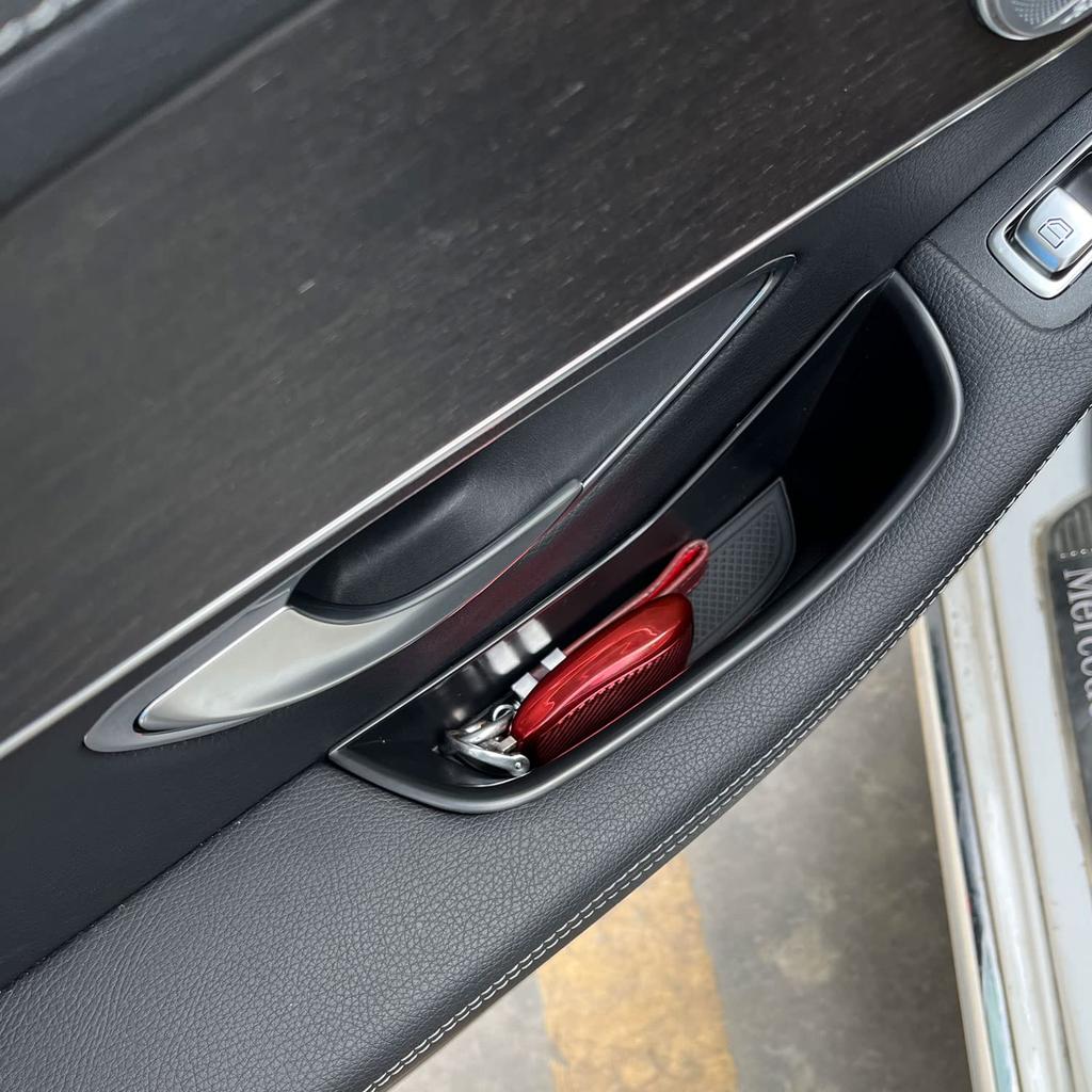 SHIFENG RHD Front Rear Door Storage Boxes Compatible with W205 GLC X253 GLC250 GLC300 GLC350 GLC43 AMG Drive Phone Container Steering Wheel Pocket 2