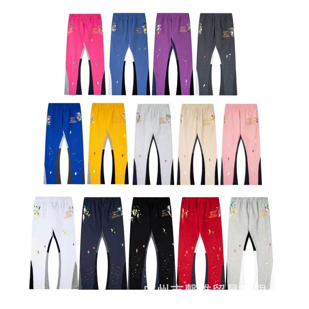 GALLERY DEPT Men's Classic Hand-Painted Splatter Graffiti Cotton Sweatpants