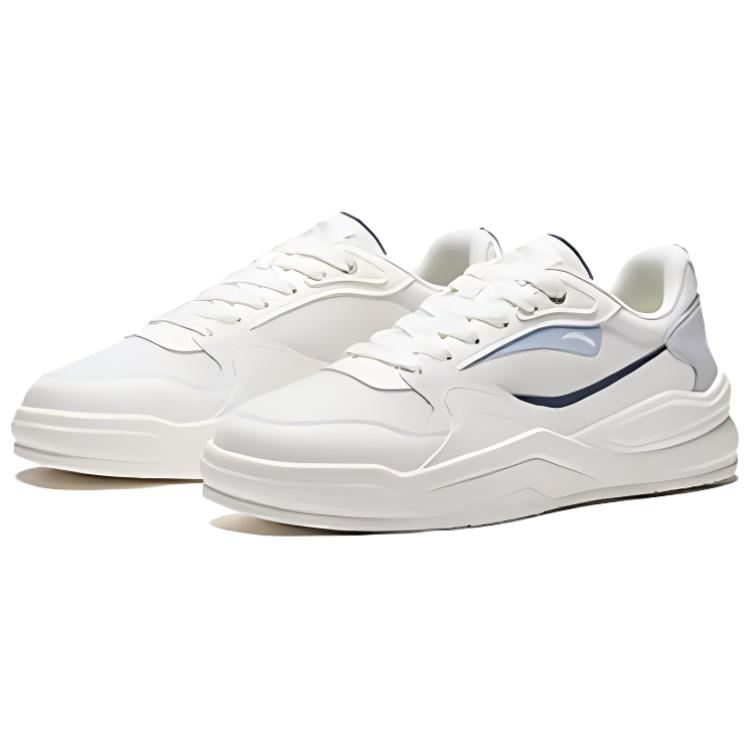 Anta Gel Elastic Comfortable Versatile Non-Slip Increased Height Low-Top Sneakers Men Sneakers White Blue 912528003-3