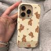 Cute Teddy Bear Phone Case For iPhone 16 17 15 14 13 12 11 Pro Max For iPhone Air 16E 7 8 16 15 14 Plus XS XR X Lychee Covers