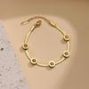 Exquisite European Style Women's Bracelet: Personalized Titanium Steel with Rhinestone Disc, Number Design, 18K Gold, High-End Fashion.