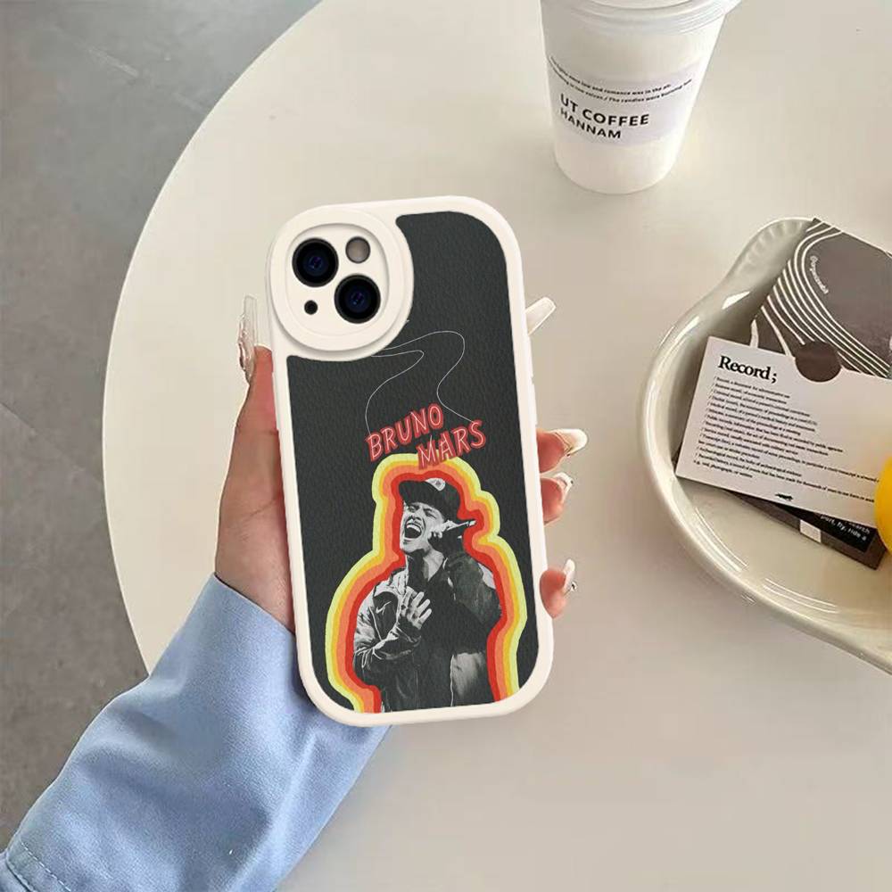 Famous Bruno Mars The Romantic Leather Phone Case For IPhone 15 14 13 Pro Max 12 11 16 Plus Phone Cover