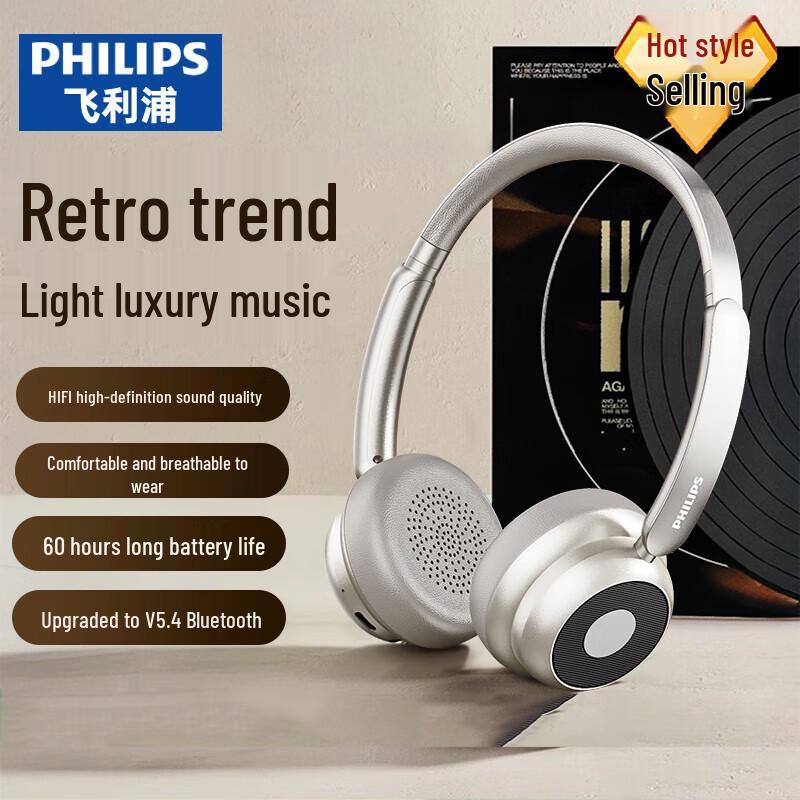 

Philips TAH1129 Retro Over-Ear Wireless Bluetooth Headphones