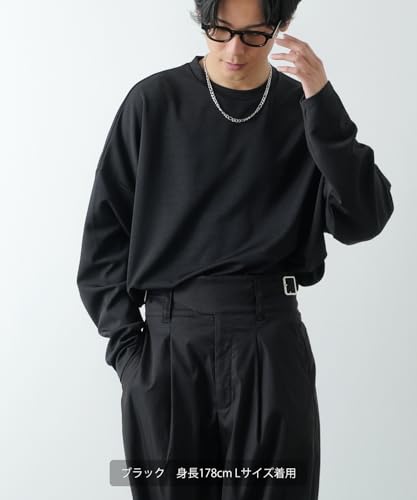 Improves Men's Ponte Dolman Long Sleeve T-Shirt, 50419, Black/Off White