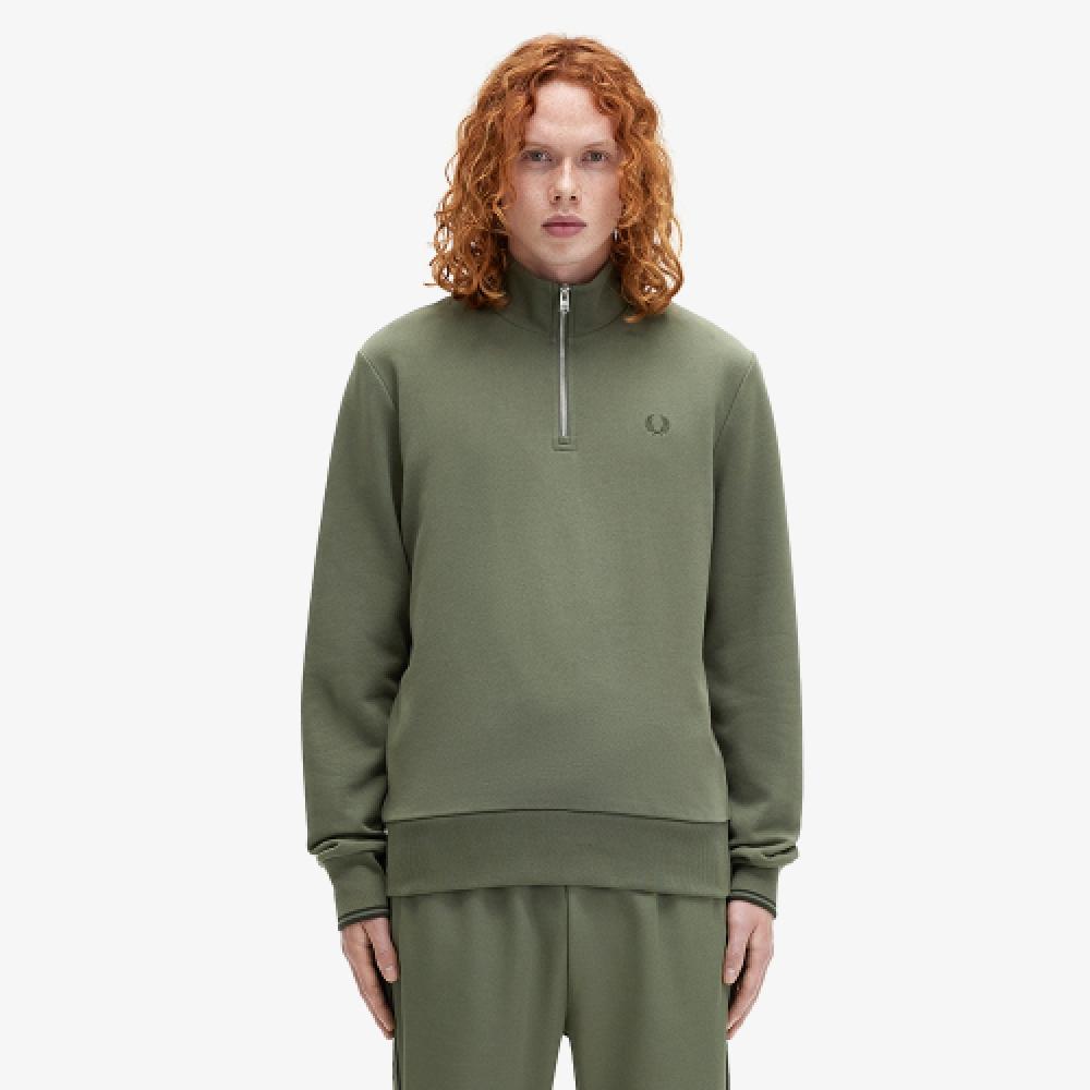 

Fred Perry [baseline] Half Zip Sweatshirt Lw Green Afpm2433574 W49 M