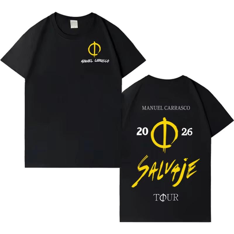 

Rapper Unisexuel Carrasco Salvaje Album Tour 2026 T Shirt Fashion High Quality pure Cotton T Shirt Unisex Women Streetwear Comfort Tee S