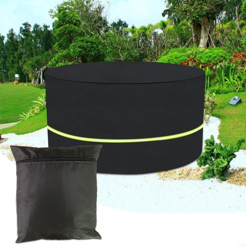  Weatherproof Round Table Cover with Reflective Strap Patio Furniture Cover
