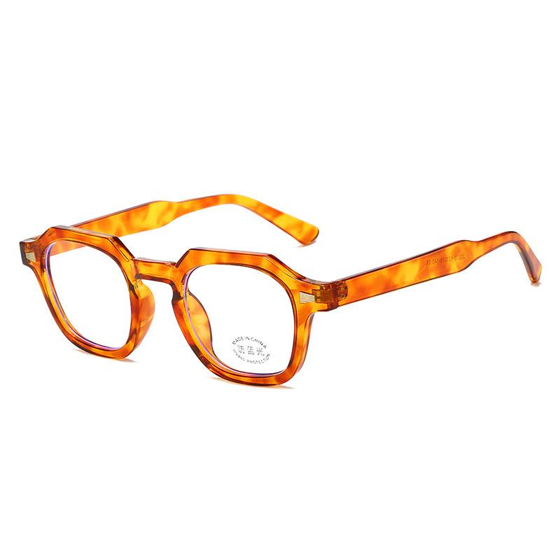 Men'S Glasses Irregular Full Frame Pc Temple Retro Rice Binding Frame Can Be Equipped With Anti-Blue Lenses