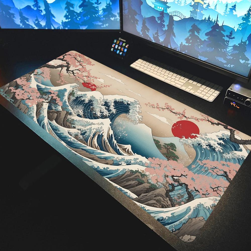 Japan The Great Wave of Kanagawa Art Mouse Pad Large Computer Gaming Mousepad Gamer Rubber Otaku Keyboard Pad Laptop Desk Mat