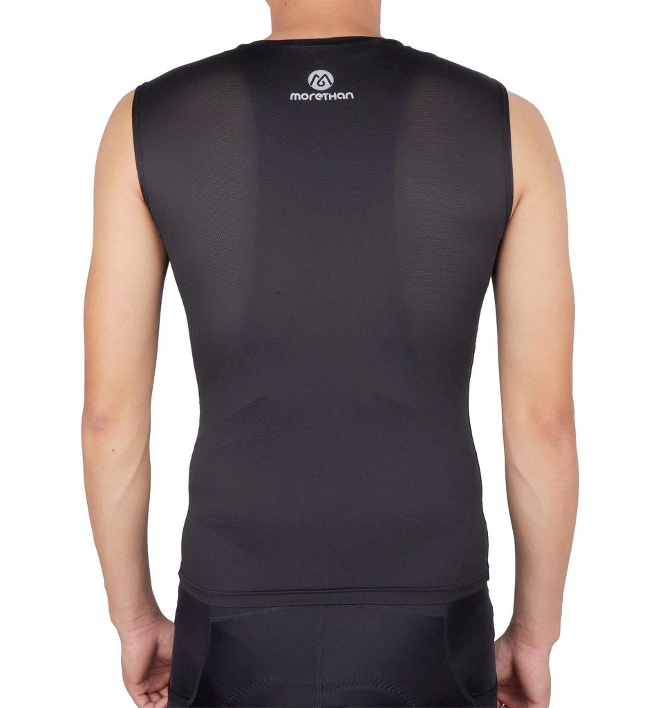 Morethan Cycling Undershirt Inner Sleeveless 3XL Men's V-neck HVP-013-V, Black,