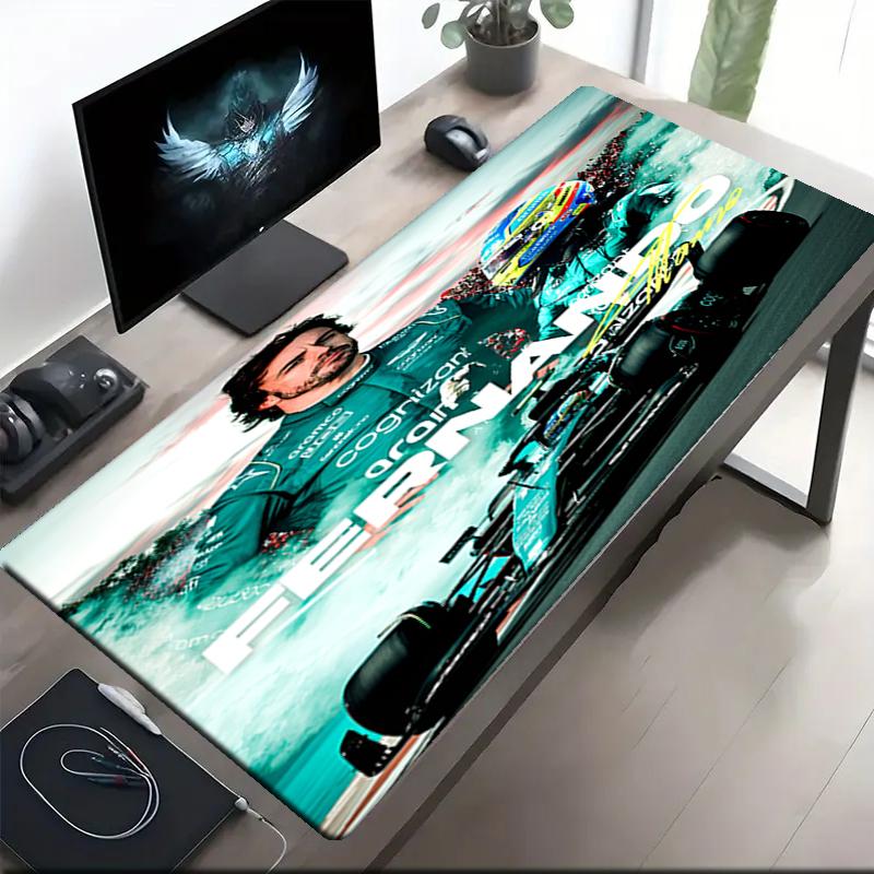 Fernando Alonso Thema Mauspads, Rutschfeste Gummiunterseite, Multifunktionales Büro- & Heimdekor, Perfekt für die Personalisierung des Arbeitsplatzes.