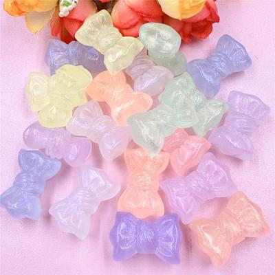 20 pezzi di perline sciolte da 16,2*24,2 mm con foro, colorate, fatte a mano, ciondoli per gioielli, fiocco, squisito acrilico fai da te