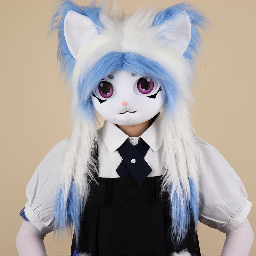 Kig Plush Animal Head Wearable Headgear Furui Lolita Cos Cute Fursuit Furui Fursuit
