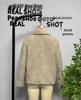 European & American Style Faux Fur Flower Button Knit Cardigan for Women
