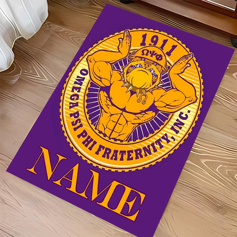 Custom personalization Omega Psi Phi Print Area Rug - Soft, Washable Non-Slip Indoor Mat,Living Room,Home&Office Decorative Rug