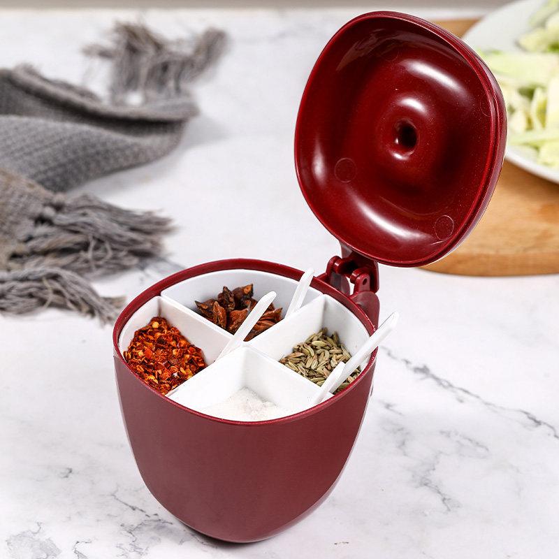 

daily4 Compartment Seasoning Jar Food Grade Spice Bottle Compact Travel Organizer For CampingDaily products