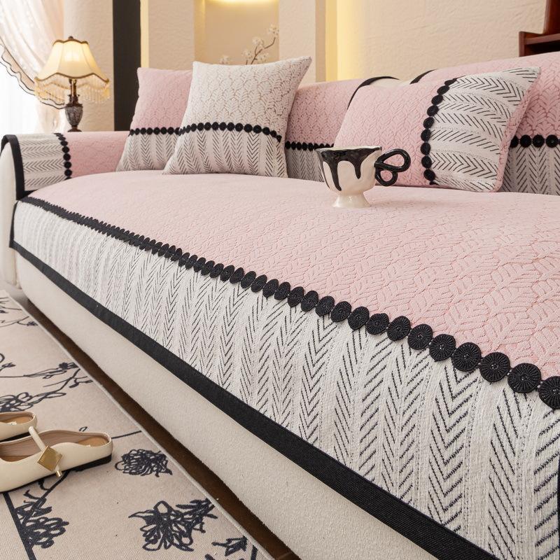 Light Luxury High-End Sofa Cushion, Universal Chenille Seat Cushion For All Seasons, Non-Slip Leather Sofa Cover, Backrest Cover Cloth Towel