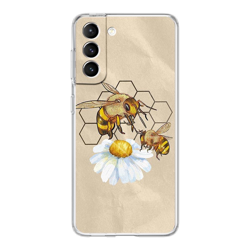 Phone Case For Samsung Galaxy S25 S24 S23 FE S22 Ultra S20 S21 5G S10 Plus S10E Soft Clear Cover Bee Honey
