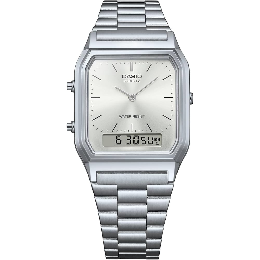 Casio AQ-230A-7A Silver Analog-Digital Watch One Size Silver Bracelet