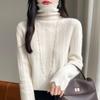Women Sweater 100% Wool MODERN NEW SAGA Turtleneck Knit Pullover Thick Winter Jumpers Female Knit Tops
