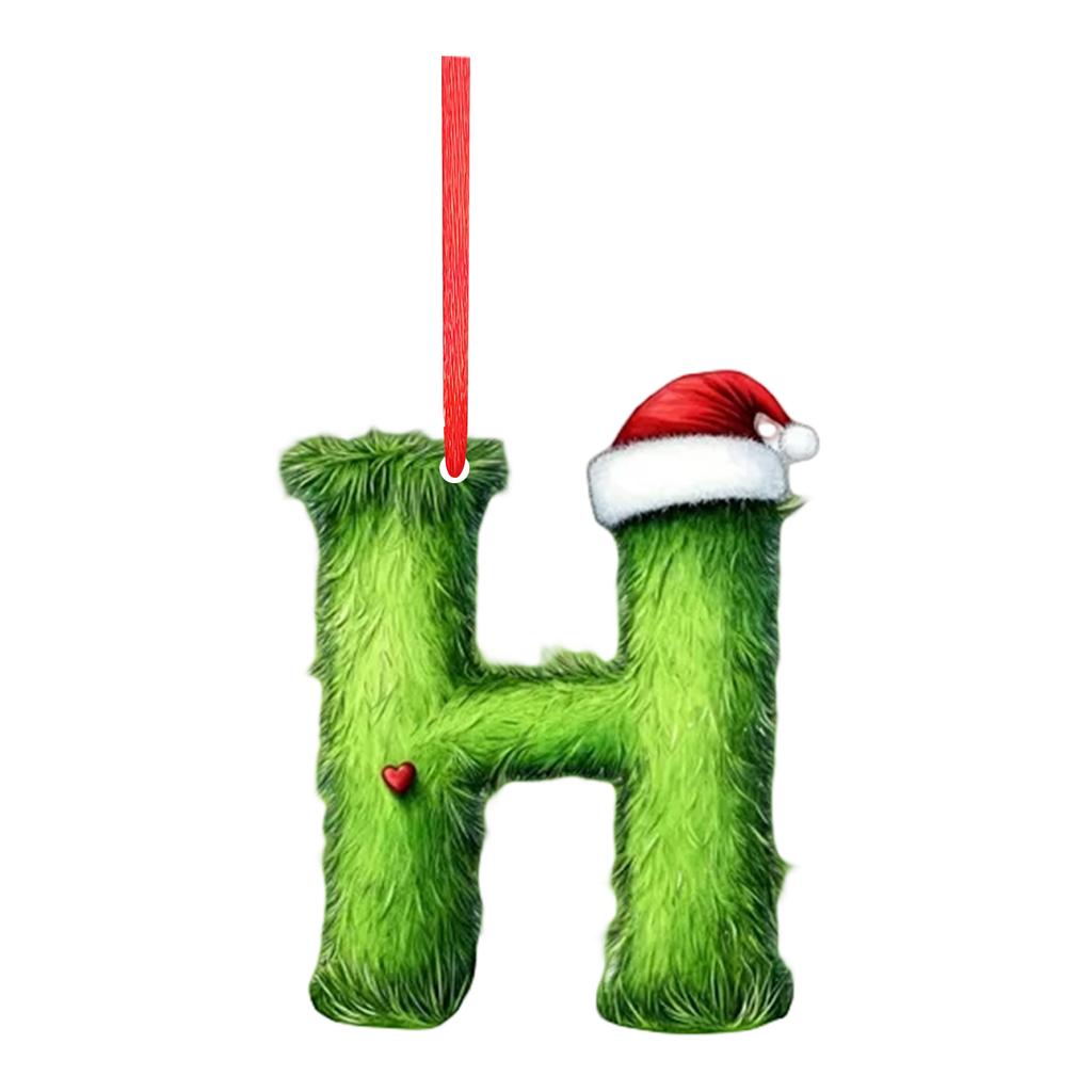 2D 26 Letter  Christmas Ornaments Acrylic Flat Christmas Tree Home Decorations Ornaments