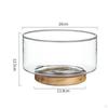 Innovative Serving Bowl Tray with Wooden Pedestal Fruit Dish Plate Display Stand Food Snacks