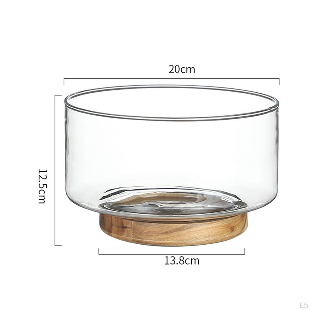 Innovative Serving Bowl Tray with Wooden Pedestal Fruit Dish Plate Display Stand Food Snacks