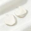 European and American Style Exaggerated Metal Smooth Surface Large Round Stud Earrings Geometric Round Glossy Trend Earrings