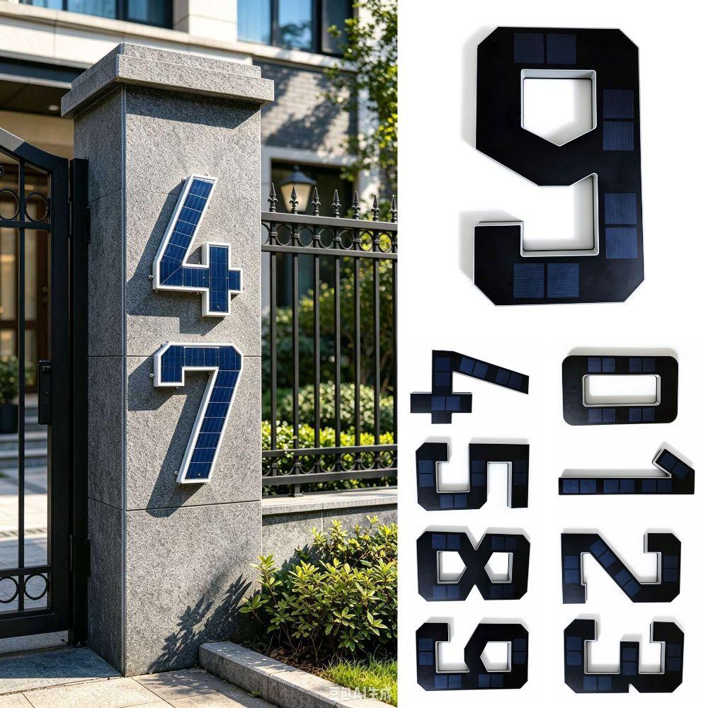 6.7IN Solar Lighted House Numbers Light No Wiring LED Address Numbers Signs  Party Centerpiece