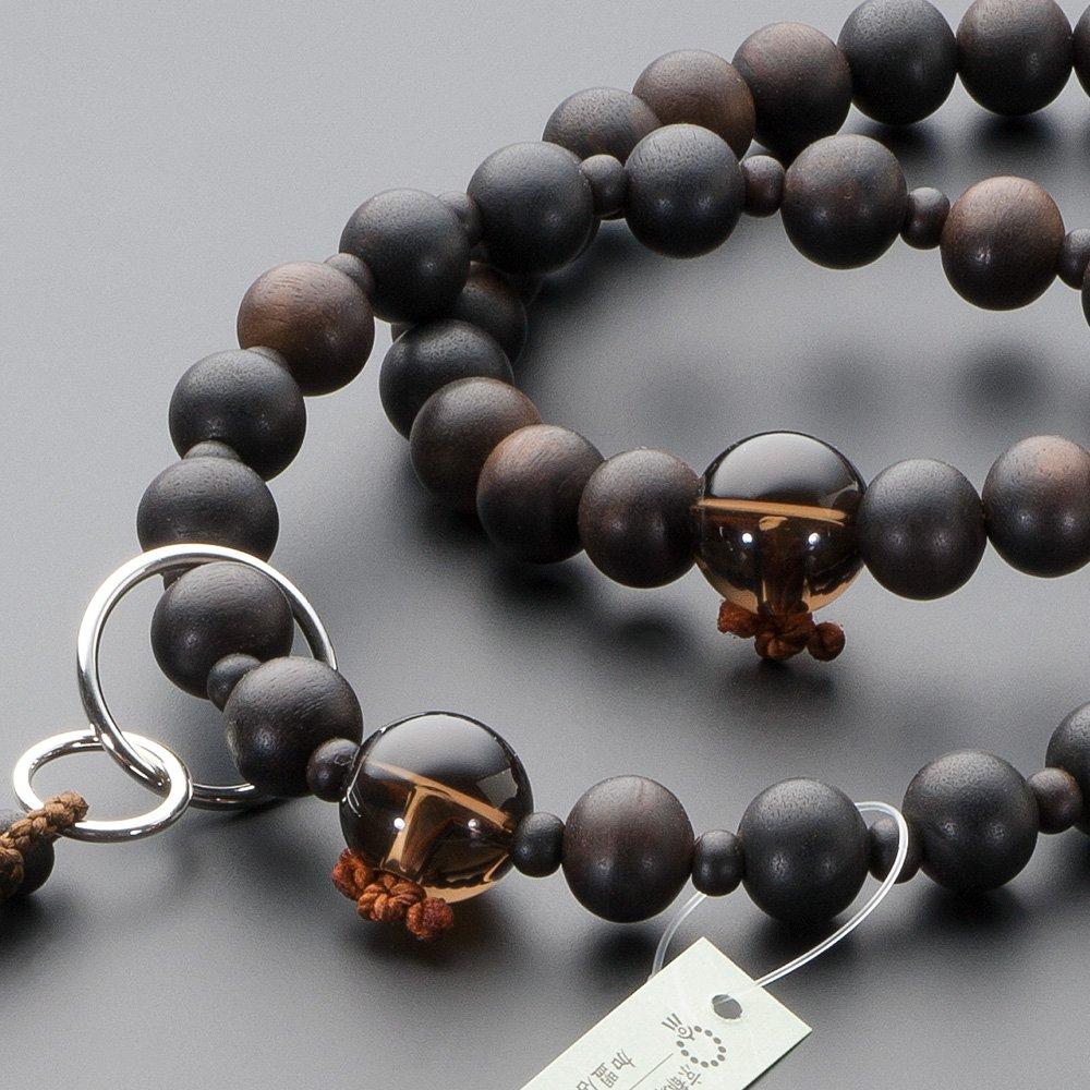 Buddhist Altar Store Takita Shoten Prayer Beads Pure Land Sect Authentic Rosary Beads Striped Ebony Brown Crystal Made Jodo 9 Dimensions Pure Silk