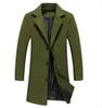 Men's Korean Style Slim Fit Mid-Length Wool Coat - Autumn/Winter Fashion Trench Outerwear