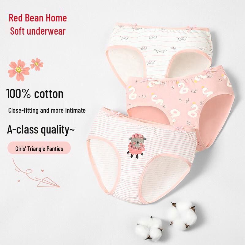 Hodohome Girls  Pure Cotton Cartoon Briefs 3-Pack 130/65