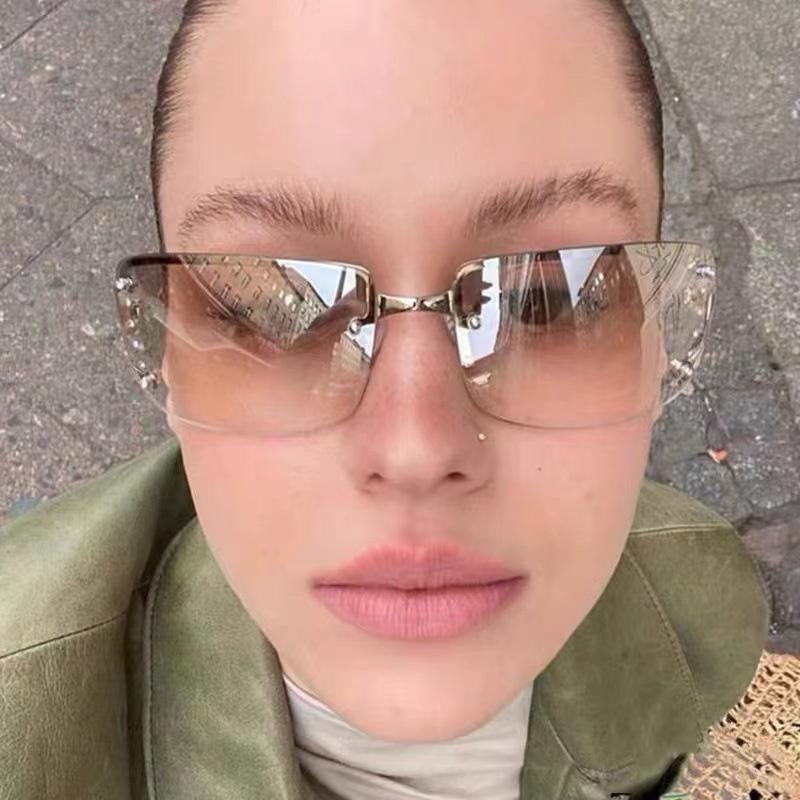 Fashionable Frameless Sunglasses With Rhinestone Embellishments 2023 New Collection