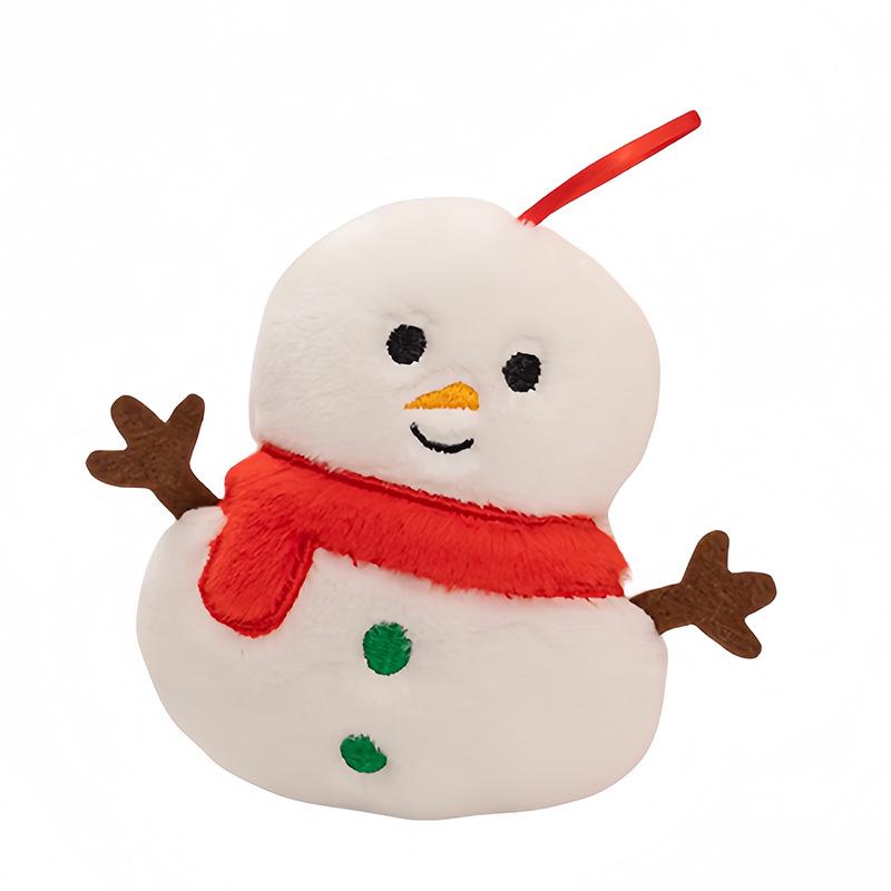 Christmas Tree Ornaments: Gingerbread Man, Wreath Plush, Snowman Hat Doll