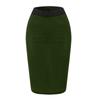 Women's Fashion Color Sexy Elastic Waist Hip-wrap Long Skirt