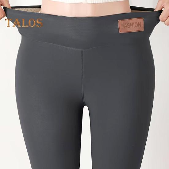 Damskie ciepłe legginsy z wysokim stanem, dopasowane, unoszące biodra, obcisłe spodnie z aksamitną podszewką, pogrubione, sportowe spodnie do jogi