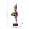 Resin Fat Lady Figurine Abstract Art Woman Statue Graffiti Colorful Ornament for Interior Entrance Desktop Decoration