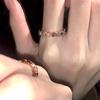 Li Luo Vintage Gold Gebürsteter 925 Sterling Silber Verstellbarer Damenring