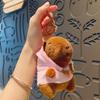 Cute Capybara Plush Toy Keychain Hoodie Stuffed Animals Simulation Doll Small Size Anime Fluffty Toy Plush Pendant Birthday Gift