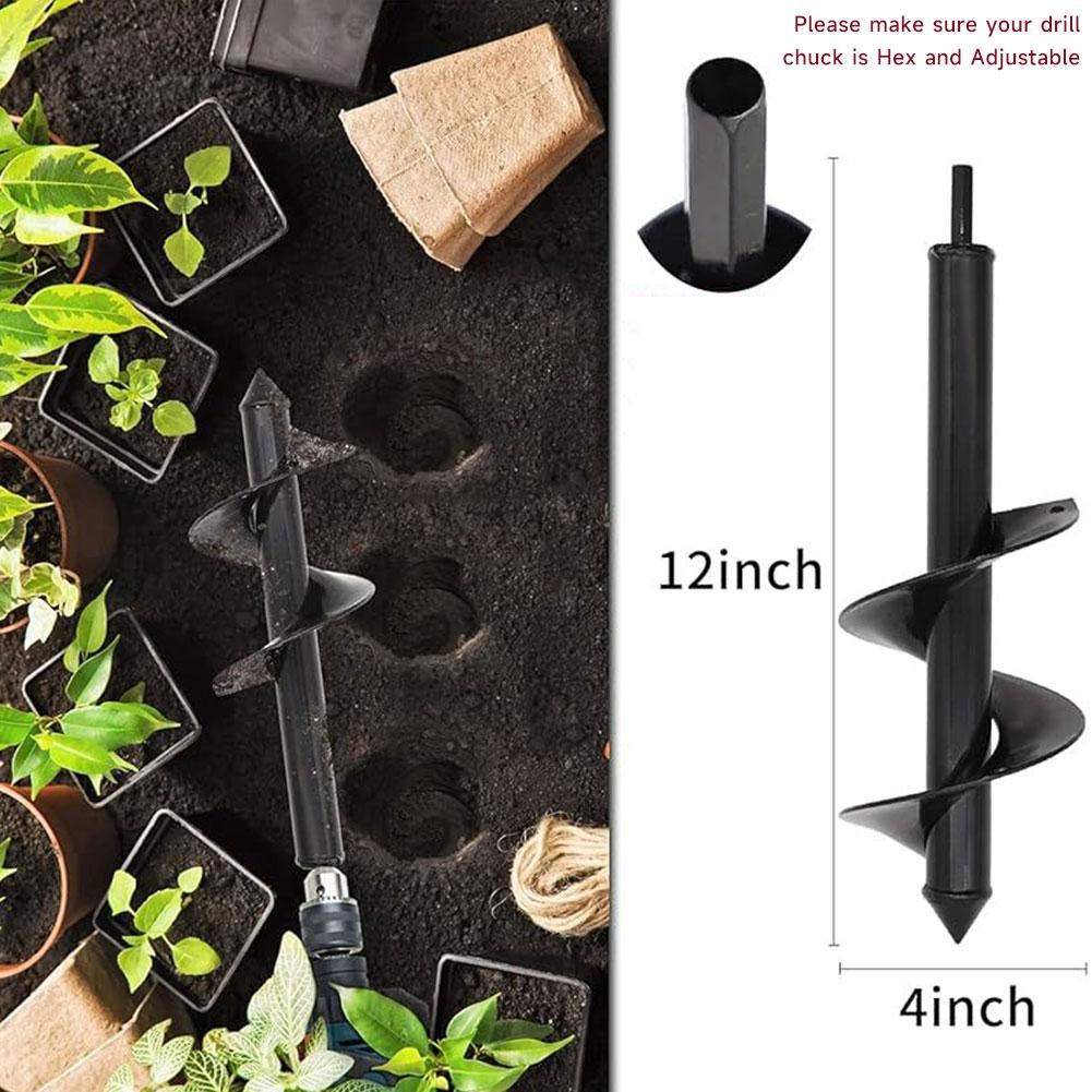 Garden Auger Drill Bit Auger For Drilling Holes & Loosening Soil Flowers Vegetable Fence Post Garden Scarifying Tool Accessory