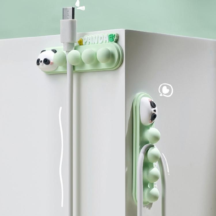 Silicone Cable Organizers Adhesive Cable Clip Featuring A Fun Panda Design Wire Holders Fixer For Tidy Workspaces