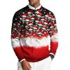 Men's Long Sleeve Crewneck Ribbed Knit Pullover Sweater with Christmas Holiday Print Casual Winter Top