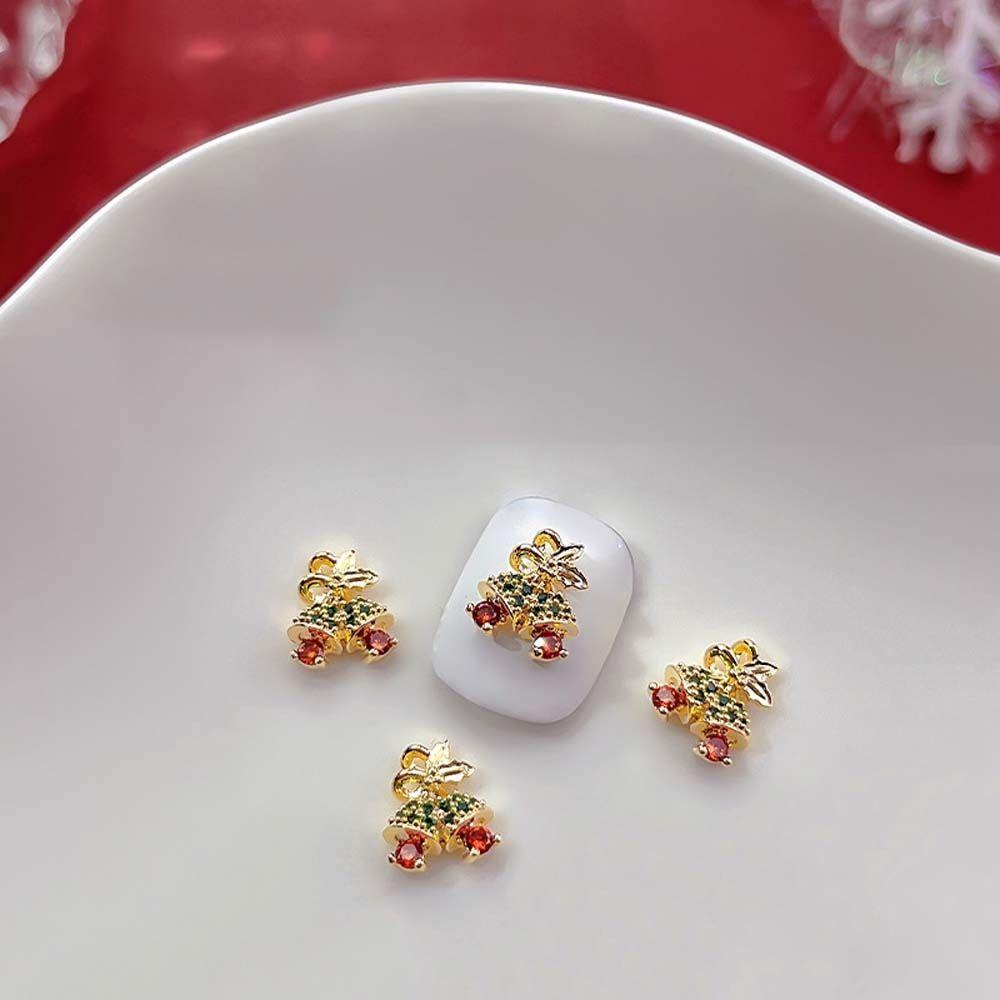 Tree 3D Nail Jewelry Snowflake Nail Rhinestones Christmas Nail Decorations Christmas Nail Drills