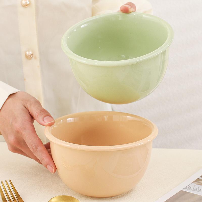 Creme-Stil Geschirrset, Reisschüssel, Tafelgeschirr, Keramik-Reisschüssel, Teller, Suppenschüssel, Nudelschüssel, Lebensmittelgeeignetes Weißes Porzellan Milchgrün